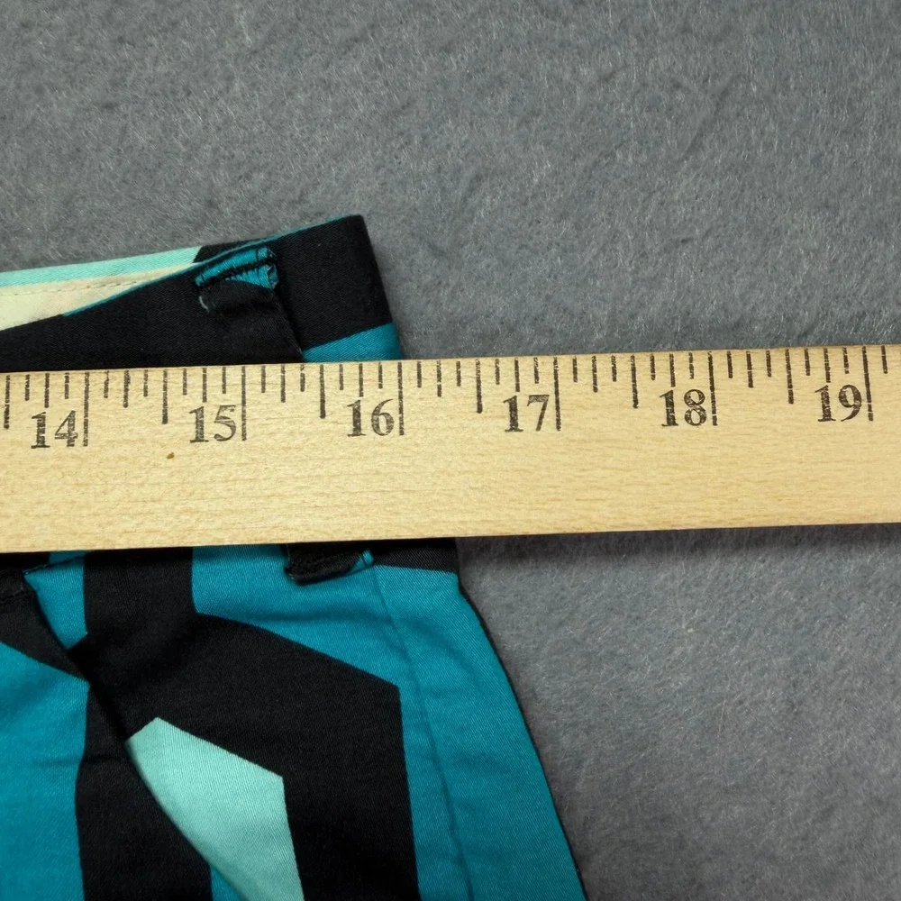 Loudmouth Golf Shorts Mens 32 Turquoise Black Hexagon Geometric Shining Pattern